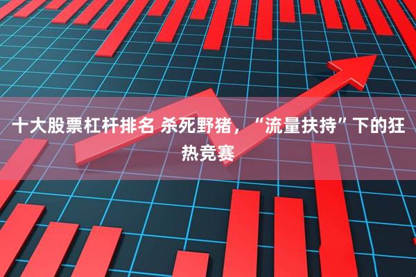 十大股票杠杆排名 杀死野猪，“流量扶持”下的狂热竞赛