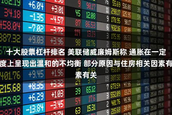 十大股票杠杆排名 美联储威廉姆斯称 通胀在一定程度上呈现出温和的不均衡 部分原因与住房相关因素有关